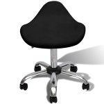 vidaXL Scaun de salon cu pernă cu roata Negru 50 x 50 x cm Fier cromat
