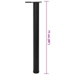 Picioare de masă înălțime reglabilă, 4 buc. 710 mm negru Picioare de masă înălțime reglabilă, 4 buc. 710 mm negru