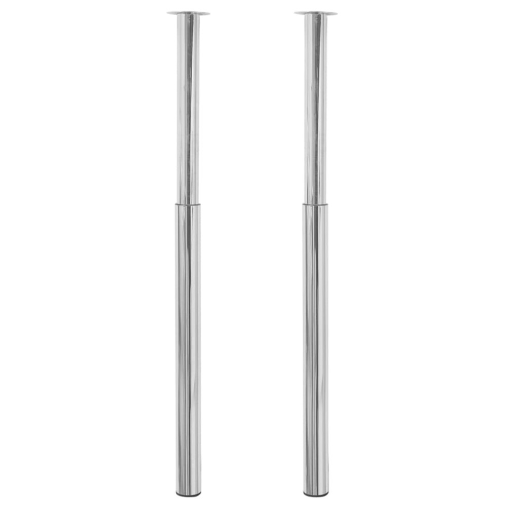 Picioare telescopice de masă cromate, 2 buc., 710 mm-1100 mm