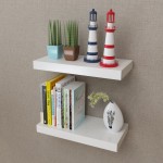 Raft suspendat de perete pentru depozitare cărți/DVD, 2 buc, alb, MDF Raft suspendat de perete pentru depozitare cărți/DVD, 2 buc, alb, MDF