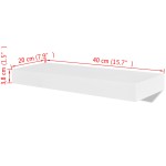 Raft suspendat de perete pentru depozitare cărți/DVD, 2 buc, alb, MDF Raft suspendat de perete pentru depozitare cărți/DVD, 2 buc, alb, MDF