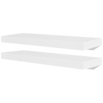 Rafturi suspendate de perete pentru cărți/DVD-uri, 2 buc, alb, MDF Rafturi suspendate de perete pentru cărți/DVD-uri, 2 buc, alb, MDF
