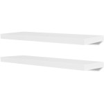 Rafturi suspendate pentru cărți/DVD-uri, 2 buc, alb, MDF Rafturi suspendate pentru cărți/DVD-uri, 2 buc, alb, MDF