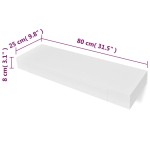 Raft de perete suspendat, 1 sertar, depozitare cărți/DVD, alb, MDF Raft de perete suspendat, 1 sertar, depozitare cărți/DVD, alb, MDF