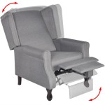 vidaXL Fotoliu, gri, material textil