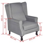 vidaXL Fotoliu, gri, material textil
