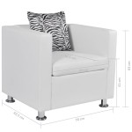 vidaXL Fotoliu, alb, piele artificială vidaXL Fotoliu, alb, piele artificială