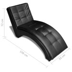 vidaXL Șezlong cu pernă, negru, piele ecologică vidaXL Șezlong cu pernă, negru, piele ecologică