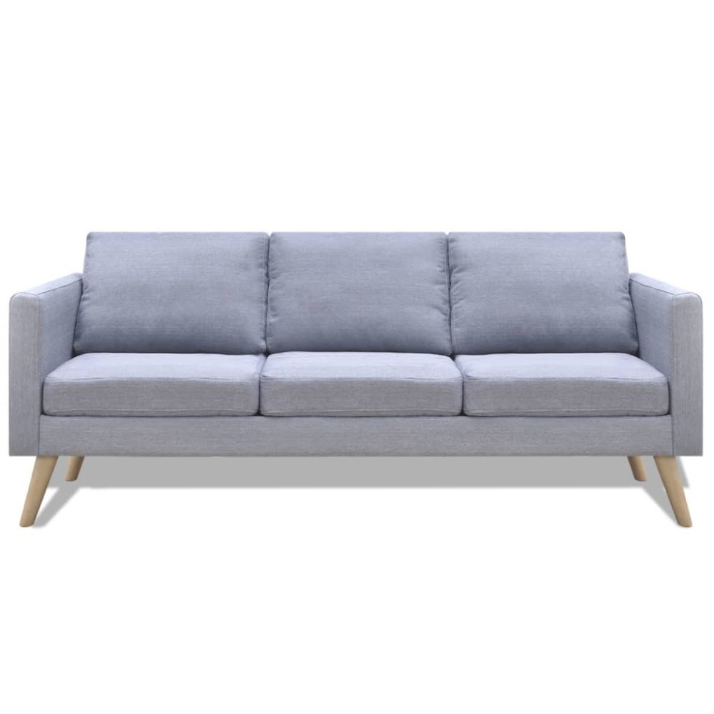 vidaXL Canapea cu 3 locuri, material textil, gri deschis