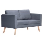 vidaXL Canapea cu 2 locuri, material textil, gri închis vidaXL Canapea cu 2 locuri, material textil, gri închis