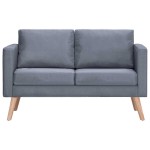 vidaXL Canapea cu 2 locuri, material textil, gri închis vidaXL Canapea cu 2 locuri, material textil, gri închis
