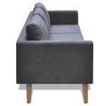 vidaXL Canapea cu 3 locuri, material textil, gri închis