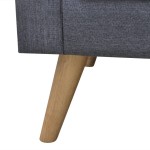 vidaXL Canapea cu 3 locuri, material textil, gri închis