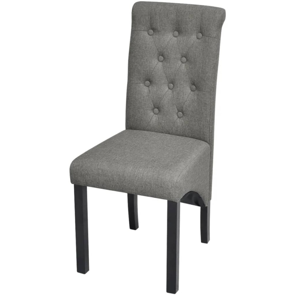 vidaXL Scaune de bucătărie, 2 buc., gri deschis, material textil