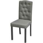 vidaXL Scaune de bucătărie, 2 buc., gri, material textil