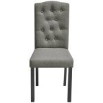 vidaXL Scaune de bucătărie, 2 buc., gri, material textil