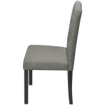 vidaXL Scaune de bucătărie, 2 buc., gri, material textil