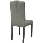 vidaXL Scaune de bucătărie, 2 buc., gri, material textil