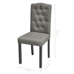 vidaXL Scaune de bucătărie, 2 buc., gri, material textil