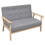 vidaXL Canapea cu 2 locuri, gri deschis, material textil vidaXL Canapea cu 2 locuri, gri deschis, material textil