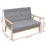 vidaXL Canapea cu 2 locuri, gri deschis, material textil vidaXL Canapea cu 2 locuri, gri deschis, material textil