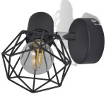 Aplice perete cadru sârmă, stil industrial, negru, bec cu filament LED Aplice perete cadru sârmă, stil industrial, negru, bec cu filament LED