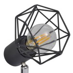 Aplice perete cadru sârmă, stil industrial, negru, 2 becuri LED Aplice perete cadru sârmă, stil industrial, negru, 2 becuri LED