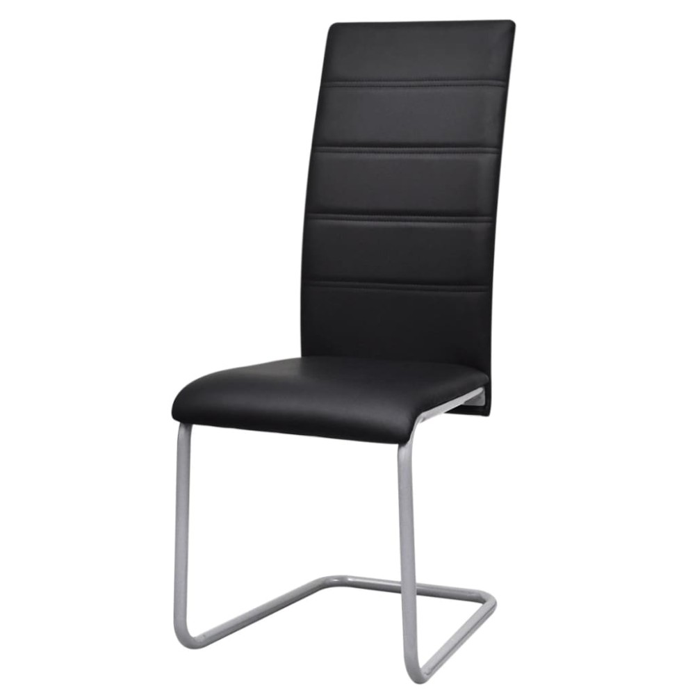 vidaXL Scaune de bucătărie consolă, 4 buc., negru, piele ecologică