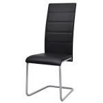 vidaXL Scaune de bucătărie consolă, 4 buc., negru, piele ecologică