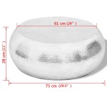 vidaXL Măsuță de cafea din aluminiu bătut la ciocan, argintiu