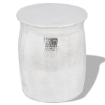 vidaXL Scaun/Masă laterală din aluminiu bătut la ciocan, argintiu