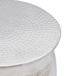 vidaXL Scaun/Masă laterală din aluminiu bătut la ciocan, argintiu