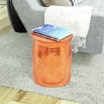 vidaXL Scaun/masă laterală, aluminiu bătut la ciocan, cupru/alamă
