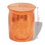vidaXL Scaun/masă laterală, aluminiu bătut la ciocan, cupru/alamă