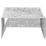 vidaXL Măsuță de cafea cu design geometric, argintiu, aluminiu vidaXL Măsuță de cafea cu design geometric, argintiu, aluminiu