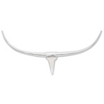 Decorațiune pentru perete tip cap de taur, aluminiu, 96 cm, argintiu