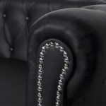 vidaXL Canapea Chesterfield cu 2 locuri, piele artificială, negru vidaXL Canapea Chesterfield cu 2 locuri, piele artificială, negru