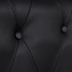 vidaXL Canapea Chesterfield cu 3 locuri, piele artificială, negru