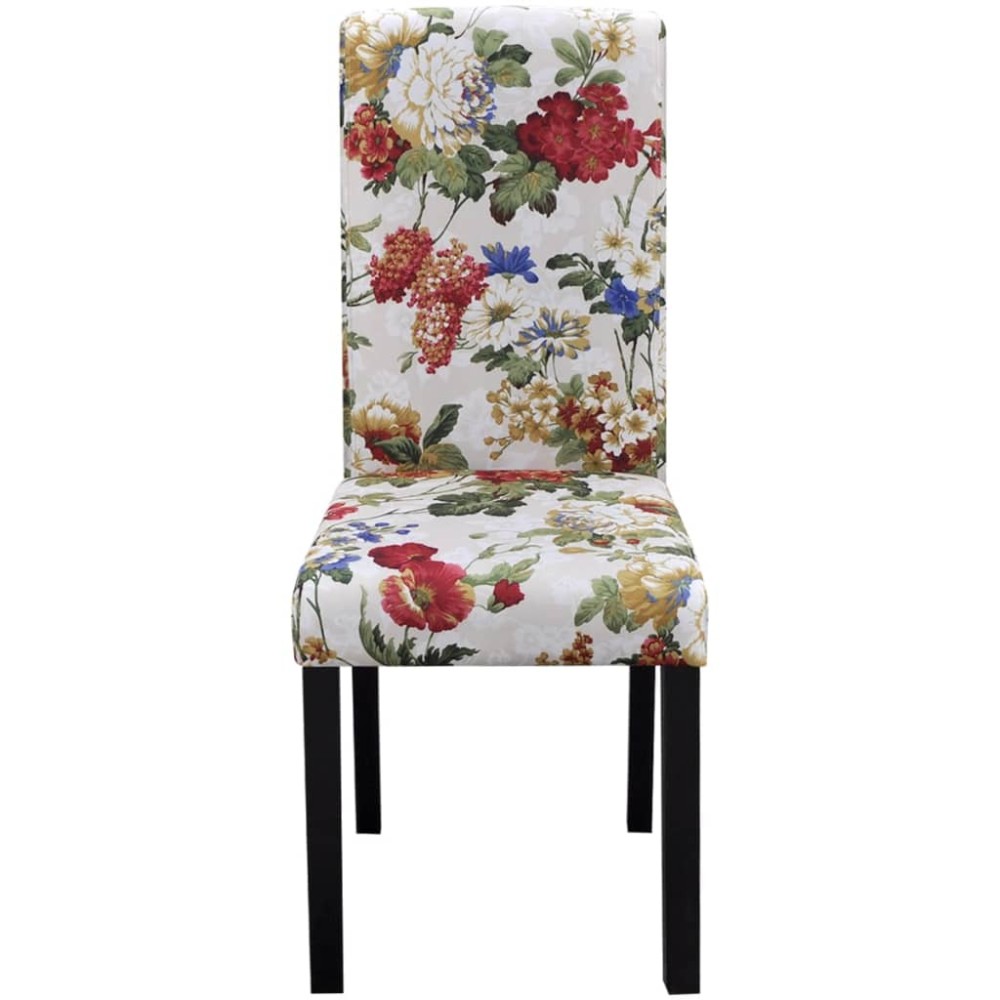 vidaXL Scaune de bucătărie, 2 buc., multicolor, material textil