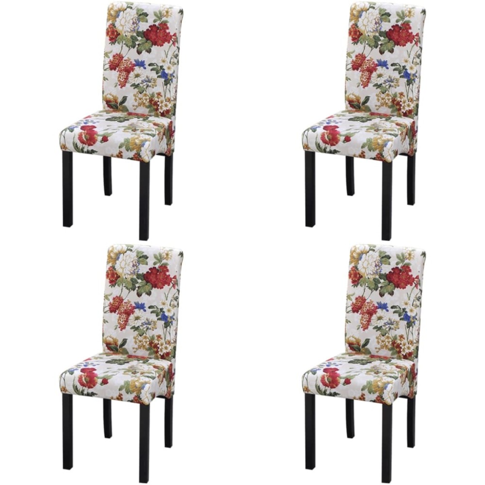 vidaXL Scaune de bucătărie, 4 buc., multicolor, material textil