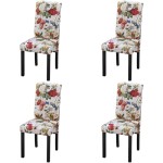 vidaXL Scaune de bucătărie, 4 buc., multicolor, material textil