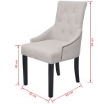 vidaXL Scaune de sufragerie, 2 buc., gri crem, material textil vidaXL Scaune de sufragerie, 2 buc., gri crem, material textil