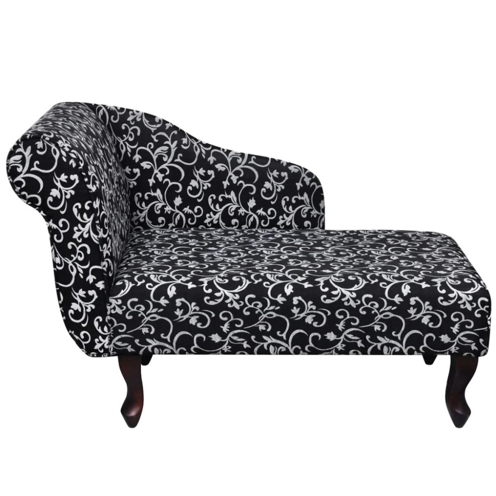 vidaXL Șezlong, negru și alb, material textil