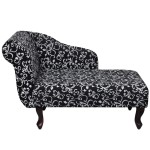 vidaXL Șezlong, negru și alb, material textil vidaXL Șezlong, negru și alb, material textil