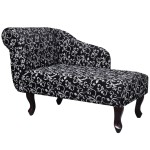 vidaXL Șezlong, negru și alb, material textil vidaXL Șezlong, negru și alb, material textil