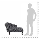 vidaXL Șezlong, negru și alb, material textil vidaXL Șezlong, negru și alb, material textil