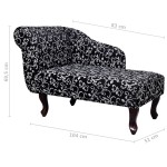vidaXL Șezlong, negru și alb, material textil vidaXL Șezlong, negru și alb, material textil