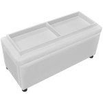 vidaXL Taburet de depozitare, piele artificială, alb vidaXL Taburet de depozitare, piele artificială, alb