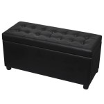 vidaXL Taburet de depozitare, piele artificială, negru