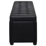 vidaXL Taburet de depozitare, piele artificială, negru